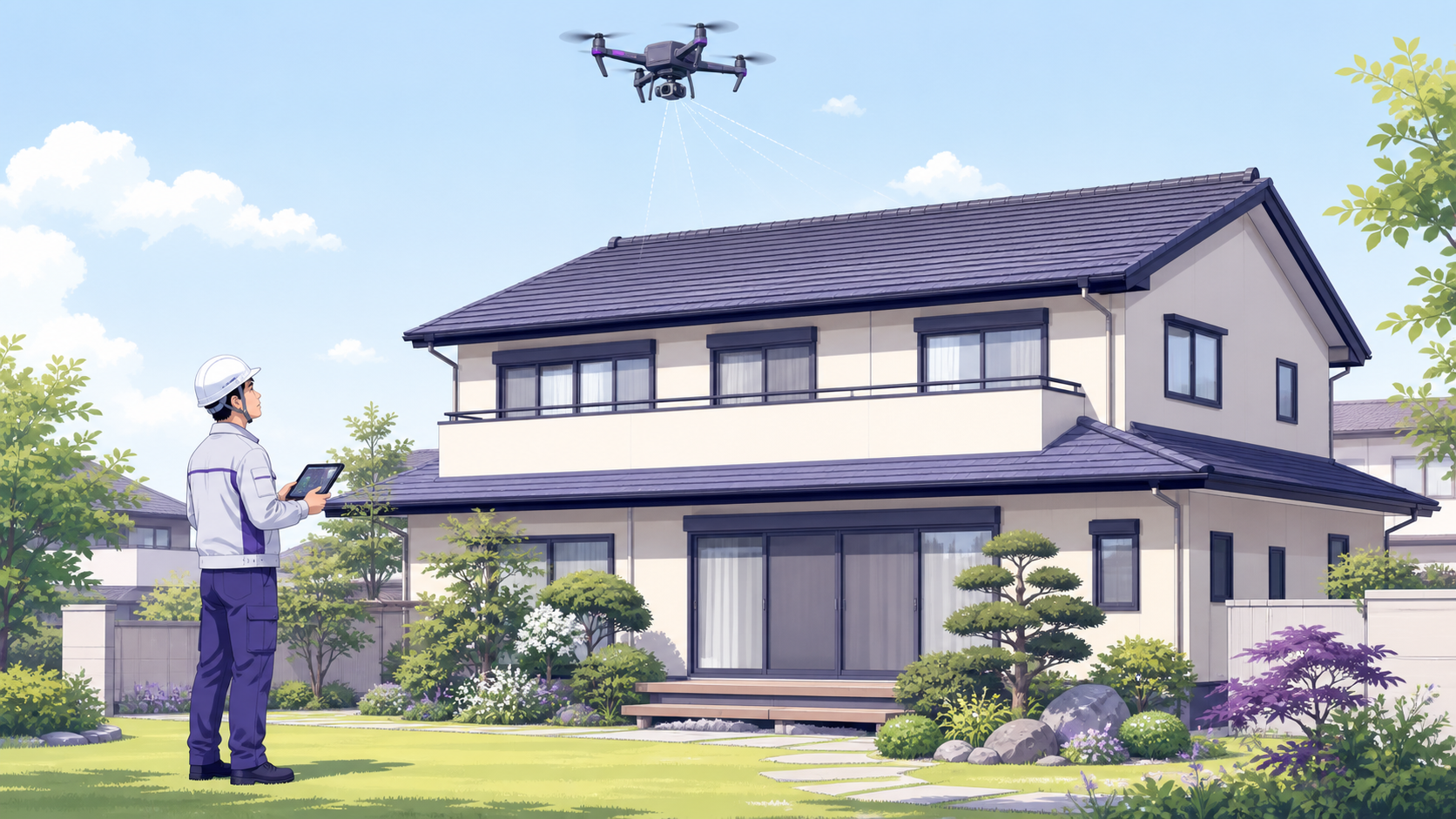 ドローンによる屋根の診断｜地上から操作して屋根を撮影する外壁塗装の現地調査
